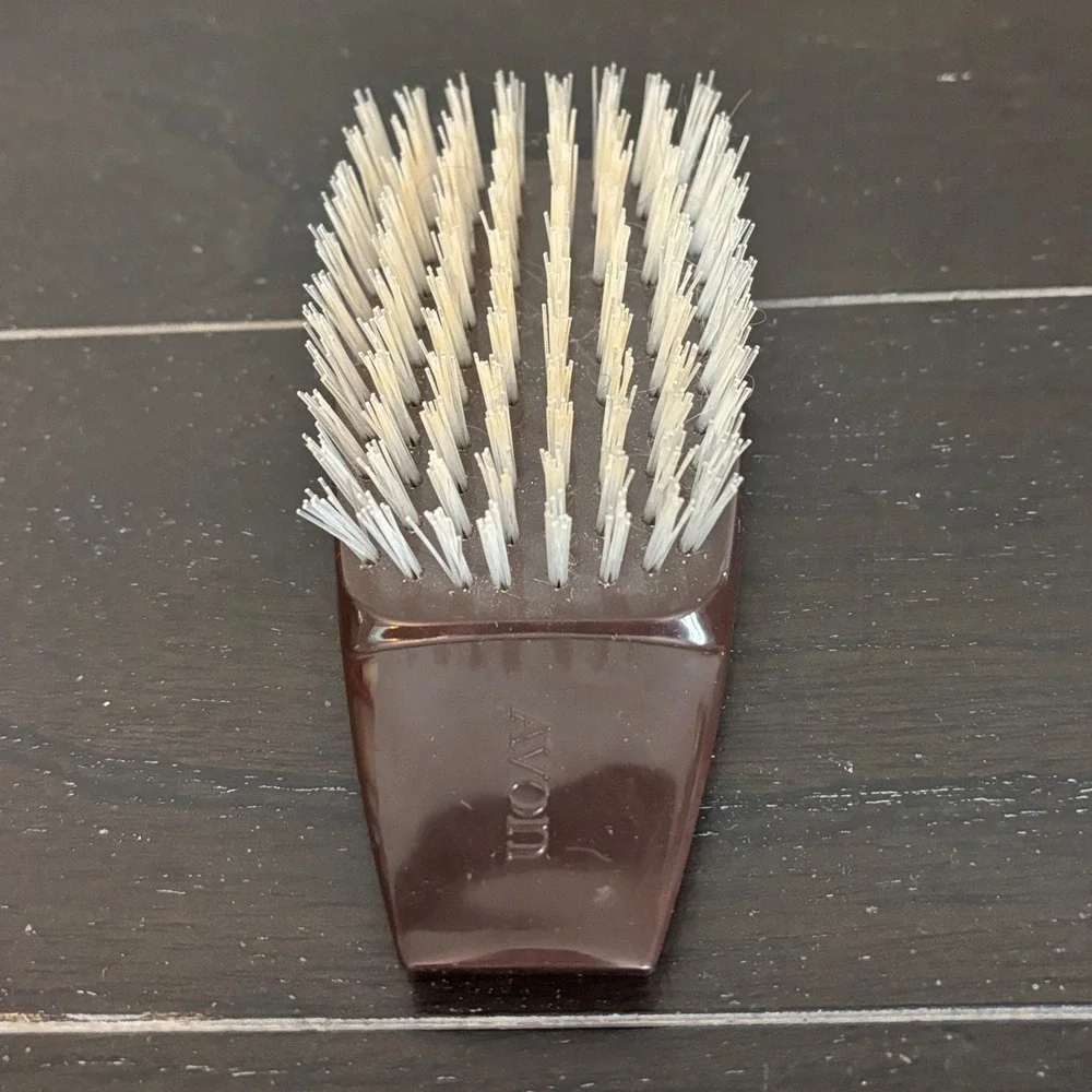 Vintage Avon Hair Brush and Comb Valet Set | Brown Lion Crest‎ | Palm Brush